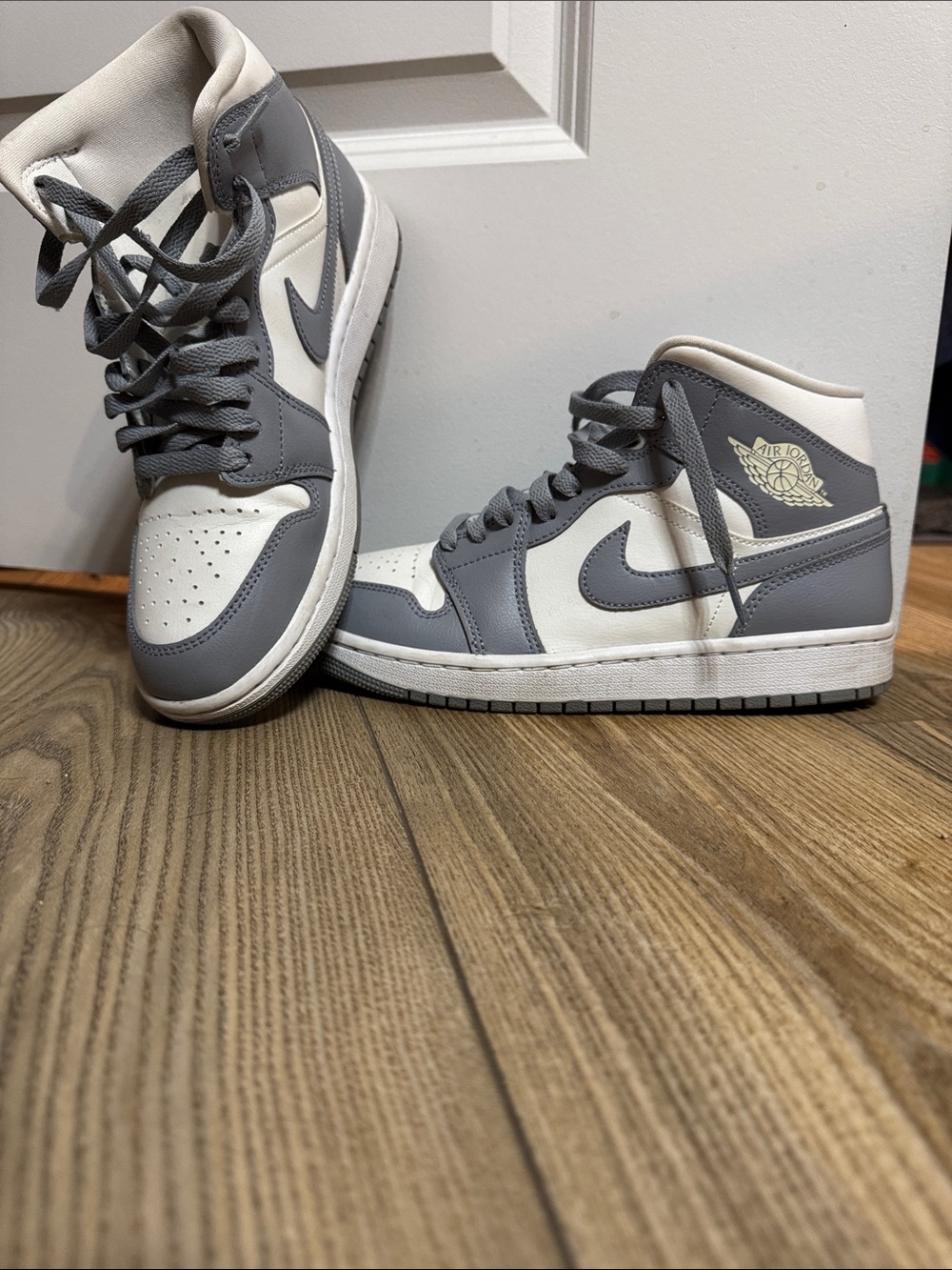 Nike Grey and White Jordan-Style Rubber Sole Sneakers